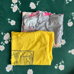 Crop Top Bundle | Yellow Cacti + Flamingos